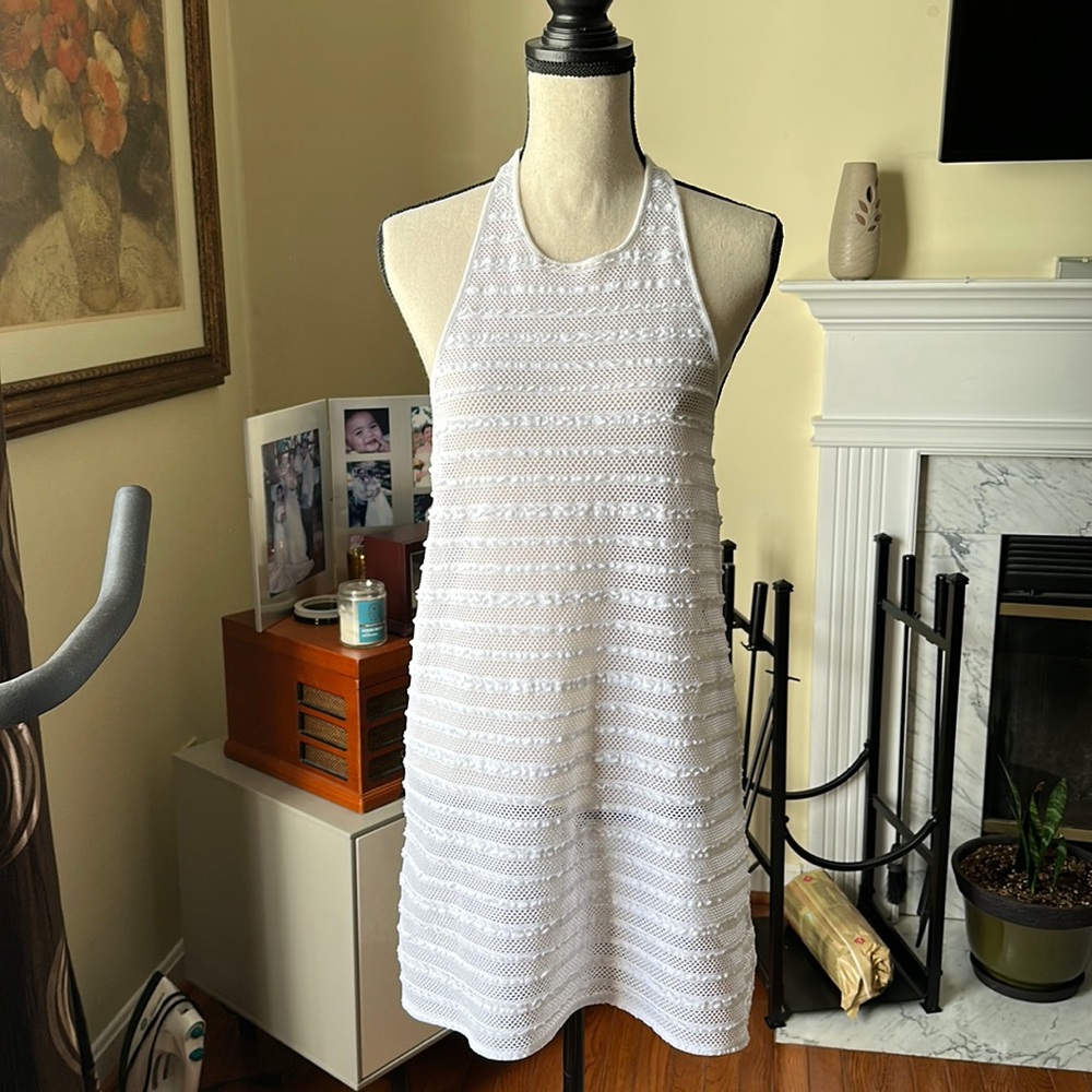 Victoria secret swim cover up on crochet style very cute in white